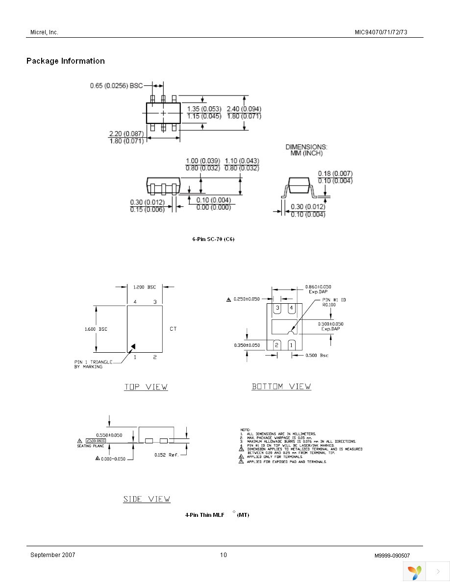 MIC94070YC6 TR Page 10